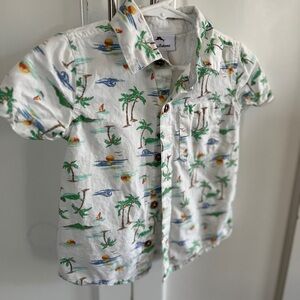 Tommy Bahama White Button Down Shirt with Tropical Print